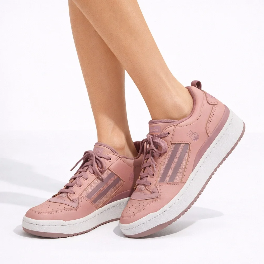 Adidas Forum Low Pink Suede Womens Sneakers Size 10